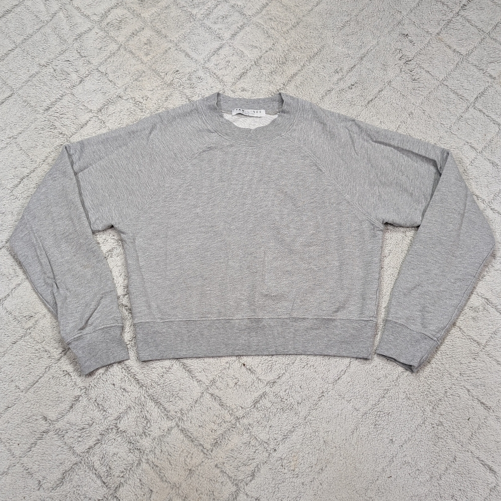 Tan Lines Sivan Ayla Sweatshirt Womens M Gray Crew Raglan Lounge Basic Boxy
